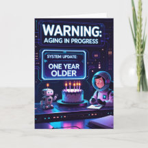Funny Futuristic Birthday Warnung: Alternder Forts