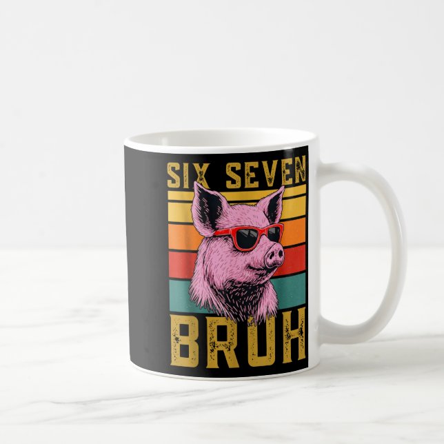 Funny G 67 6 7 Six Seven Meme Animal Retro Design  Kaffeetasse (Rechts)