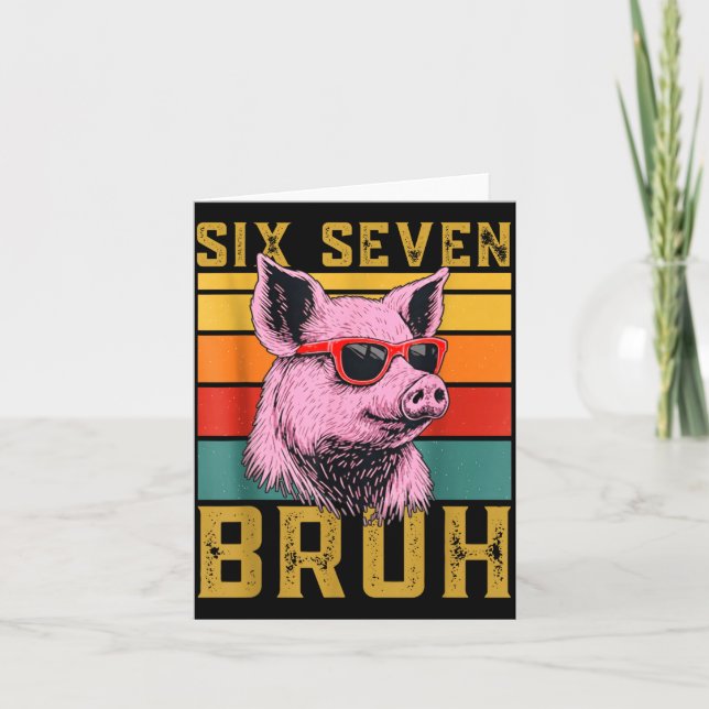 Funny G 67 6 7 Six Seven Meme Animal Retro Design  Karte (Vorderseite)