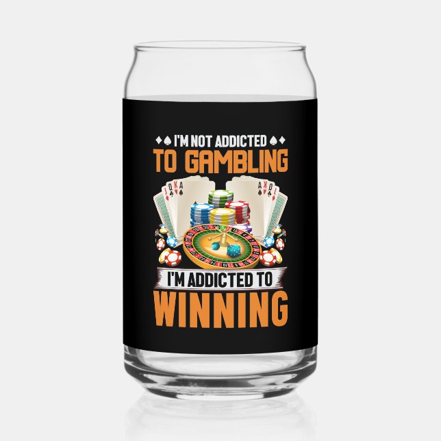 Funny gambling addive Casino Wortart Dosenglas (Vorderseite)