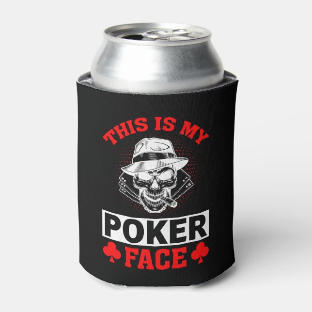 Funny gambling Poker konfrontiert Wortart Dosenkühler (Kanne Vorderseite)