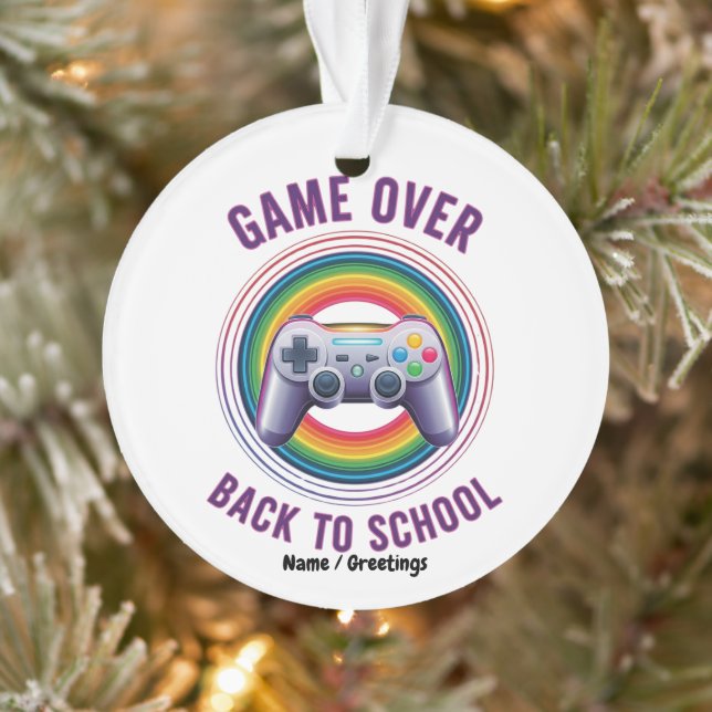 Funny Game Over Controller Teacher KIds Level Up Ornament (Baum)