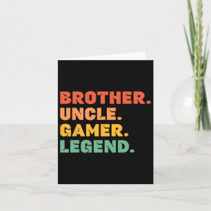 Funny Gamer Brother Uncle Gaming Legend Mens Video Karte