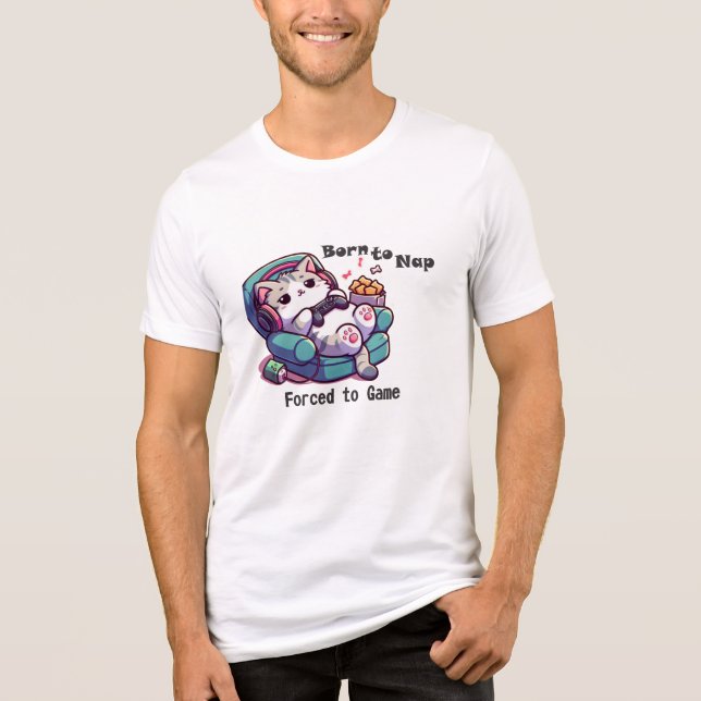 Funny Gamer Cat Shirt (Vorderseite)
