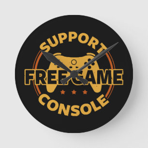Funny Gamer Console Protest Gaming Runde Wanduhr