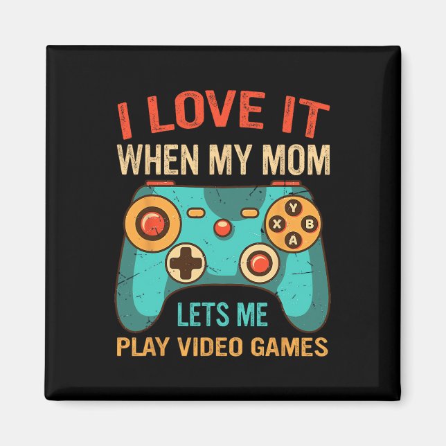 Funny Gamer Gift For Boys Console Video Game Prese Magnet (Vorne)
