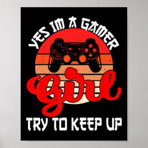 Funny Gamer Girl for Women Girl Kinder Spielvideo Poster