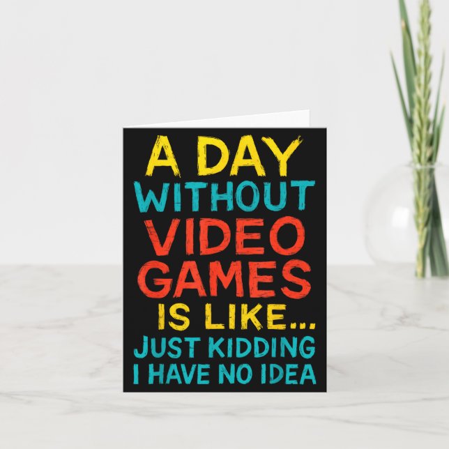 Funny Gamer Graphic Tee Men Boys Teens Video Gamin Karte (Vorderseite)