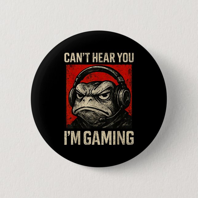 Funny Gamer Mpy Frog Art Men Women Boys Video Gami Button (Vorderseite)