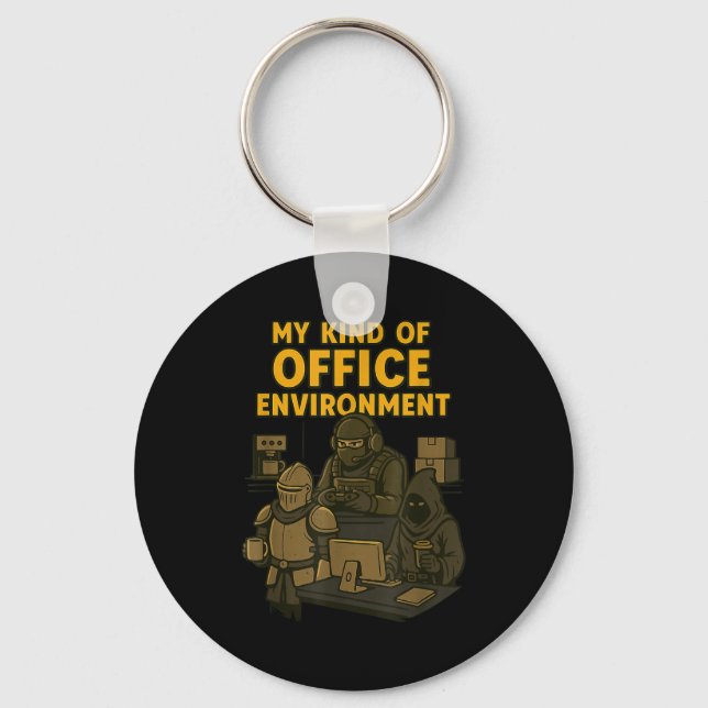 Funny Gamer Office Work Sarcasm Gamer Nerd Office  Schlüsselanhänger (Vorderseite)
