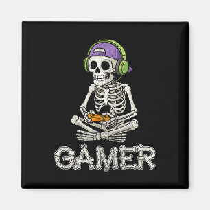 Funny Gamer Skeleton Gamer Teen Boys Video Gaming Magnet