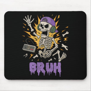 Funny Gamer Skeleton Gamer Teen Boys Video Gaming Mousepad