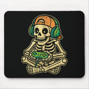 Funny Gamer Skeleton Gamer Teen Boys Video Gaming Mousepad