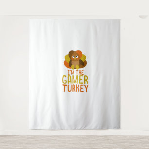 Funny Gamer Turkey Family Matching Wandteppich