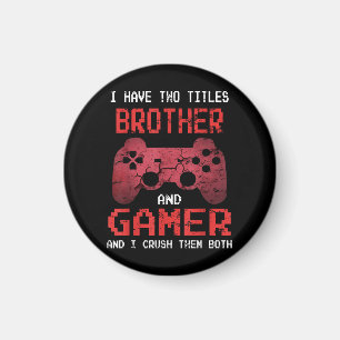 Funny Gamer Vintage Videospiele für Boys Brother Magnet