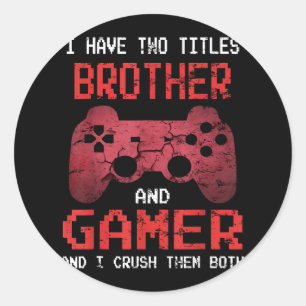 Funny Gamer Vintage Videospiele für Boys Brother Runder Aufkleber