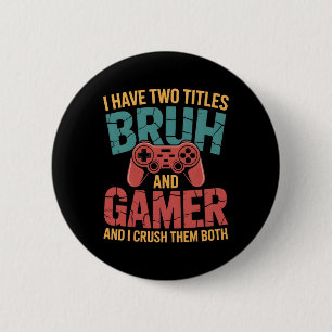 Funny Gamer Vintage Videospiele für Boys Brother S Button
