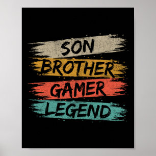 Funny Gamer Vintage Videospiele für Boys Brother S Poster