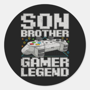 Funny Gamer Vintage Videospiele für Boys Brother S Runder Aufkleber