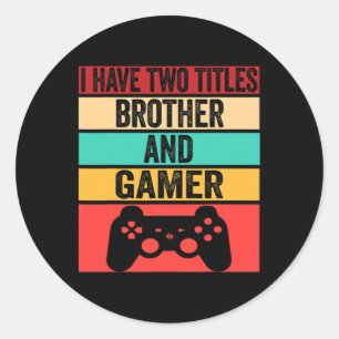 Funny Gamer Vintage Videospiele für Boys Brother S Runder Aufkleber
