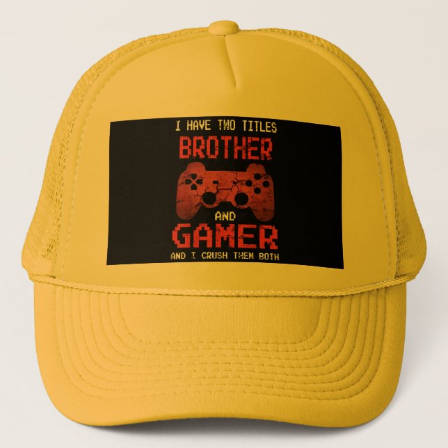 Funny Gamer Vintage Videospiele für Boys Brother Truckerkappe (Vorderseite)
