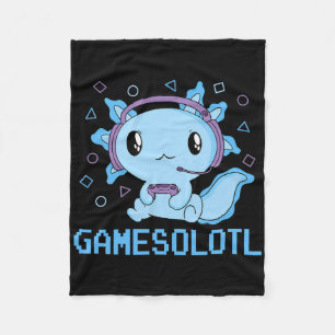 Funny Gamesolotl Anime Kawaii Gaming Axolotl Video Fleecedecke