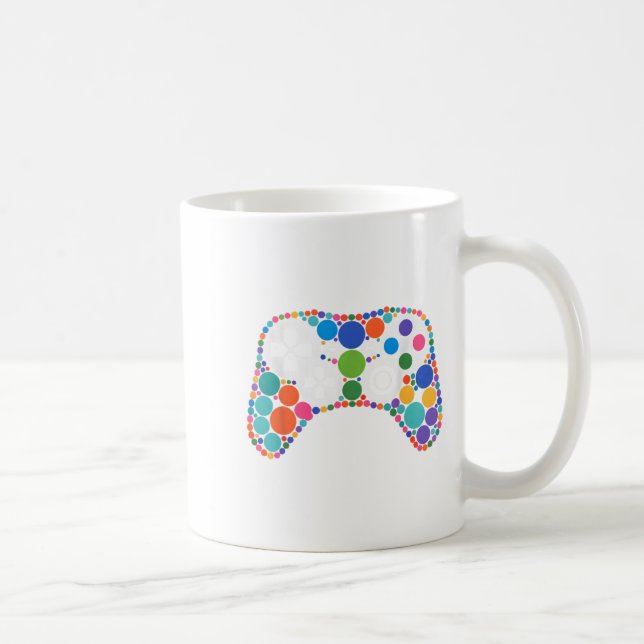 Funny Gaming Controller Polka Dot Video Gamers Dot Kaffeetasse (Rechts)