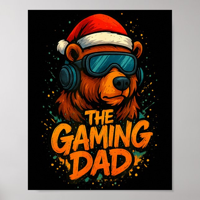 Funny Gaming Dad Christmas Outfit Gamer Gift  Poster (Vorne)