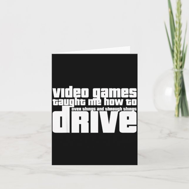Funny Gaming New Driver Video Game Driving Instruc Karte (Vorderseite)