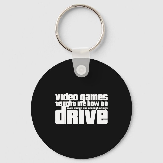 Funny Gaming New Driver Video Game Driving Instruc Schlüsselanhänger (Vorderseite)