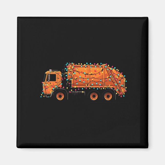 Funny Garbage Truck Christmas Graphics Lights Love Magnet (Vorne)