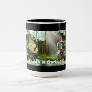 FUNNY GARBAGE TRUCK TREIBER'S COFFEE MUGS ZWEIFARBIGE TASSE