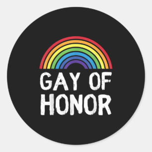 Funny Gay of Honour Bridesman Male Bridesmaid Lgbt Runder Aufkleber