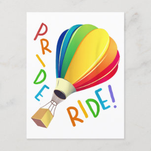 Funny Gay Pride Hot Air Ballon Rainbow Ride Gays Begleitkarte