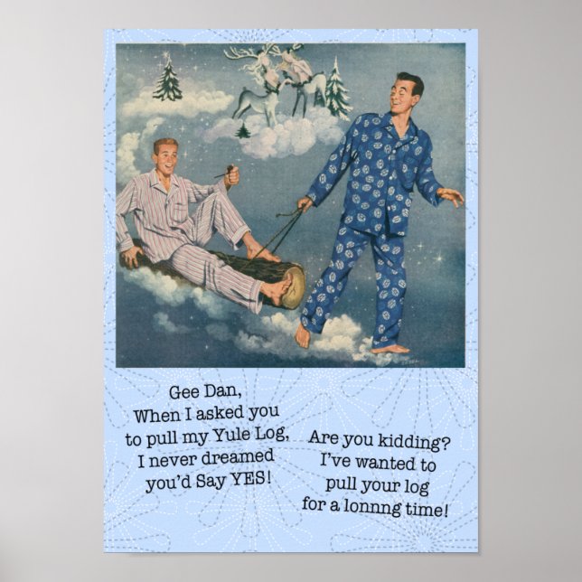Funny Gay Weihnachten Log Poster (Vorne)