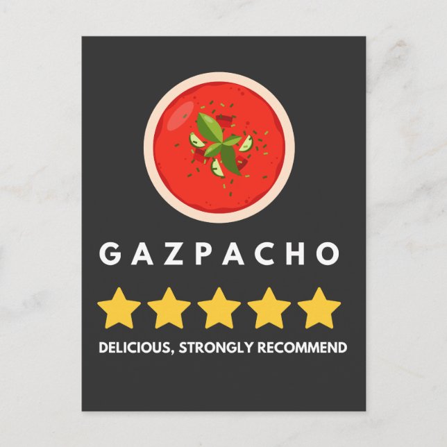 Funny Gazpacho Tomato Sou Postkarte (Vorderseite)