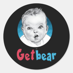 Funny Gearbear Runder Aufkleber