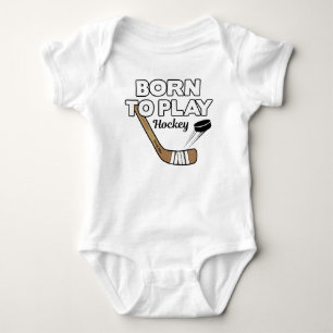 Funny Geboren, Hockey Säugling zu spielen Baby Strampler