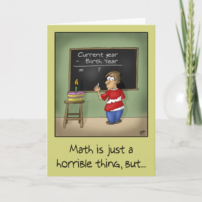 Funny Geburtstagskarten: Geburtstagsmathe Karte (Vorderseite)