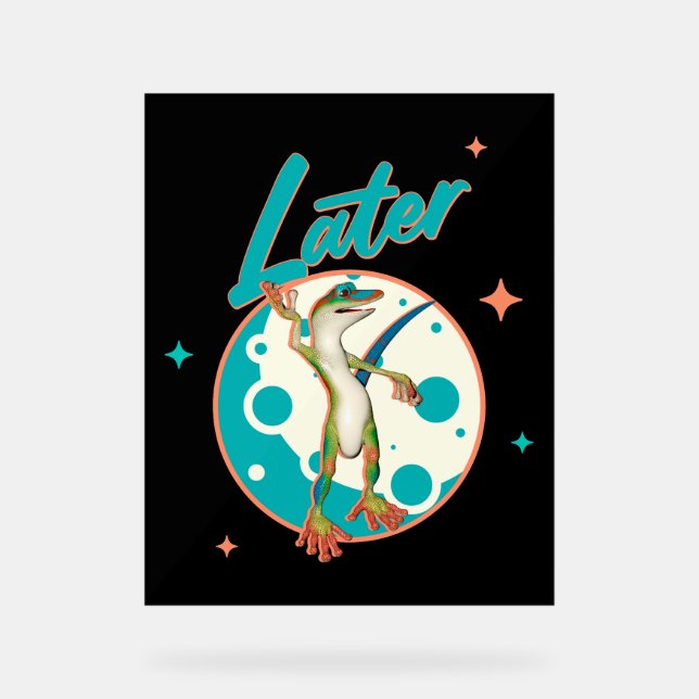 Funny Gecko Spater Acrylschild (Vorderseite)