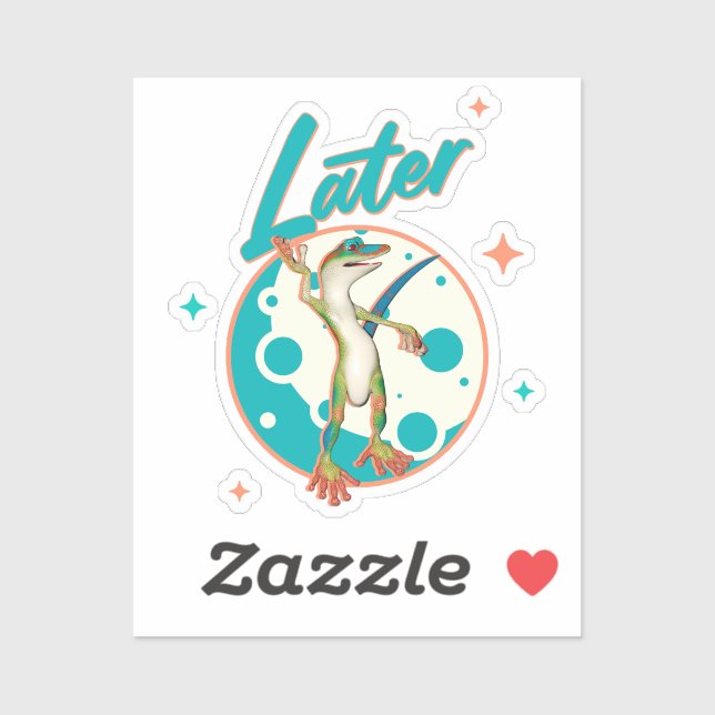 Funny Gecko Spater Aufkleber (Blatt)