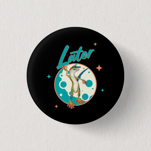 Funny Gecko Spater Button (Vorderseite)