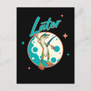 Funny Gecko Spater Feiertagspostkarte