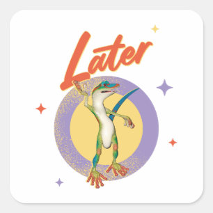Funny Gecko Spater Quadratischer Aufkleber