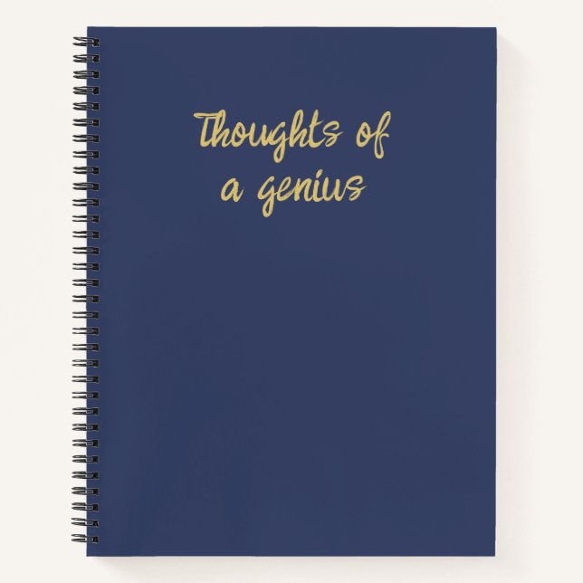 Funny Gedanken eines genialen Zitats Blue Gold Notizbuch (Vorderseite)