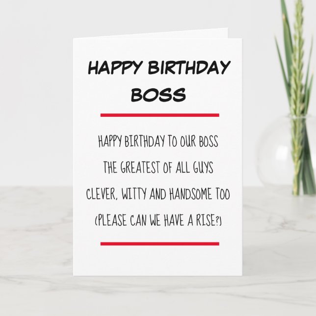 Funny Gedicht Boss Happy Birthday Karte (Vorderseite)