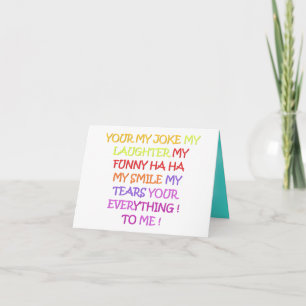 Funny Gedicht Liebe mit Kunstdesign für jeden Karte