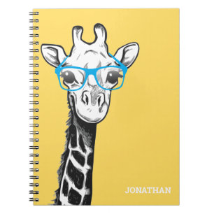 Funny Geek Giraffe Name Notebook Notizblock