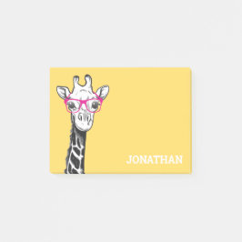 Funny Geek Giraffe Yellow Post-it Klebezettel