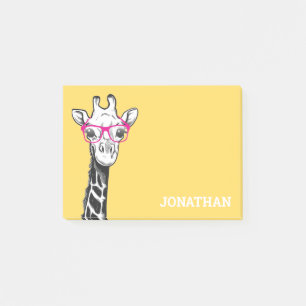 Funny Geek Giraffe Yellow Post-it Klebezettel